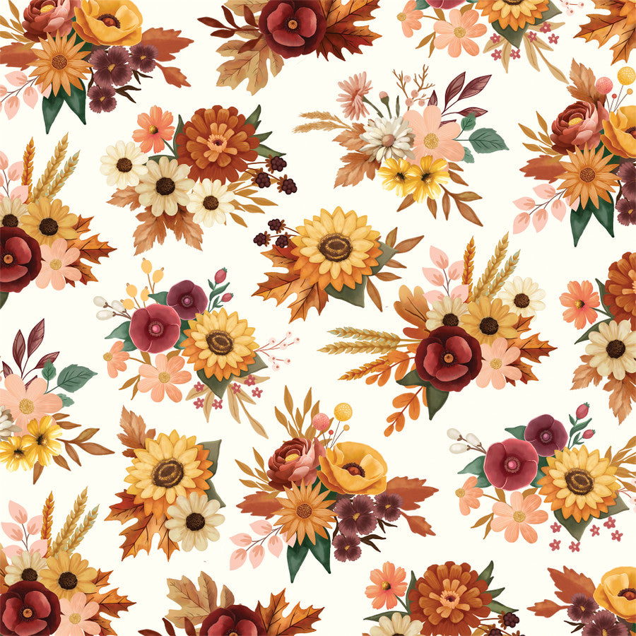 FALL FLORAL BUNCHES - 12x12 Double-Sided Patterned Paper - Carta Bella