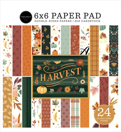 6x6 HARVEST pad with 24 double-sided sheets. Great for autumn card making and other seasonal craft projects. Matches Harvest set from Carta Bella.  
