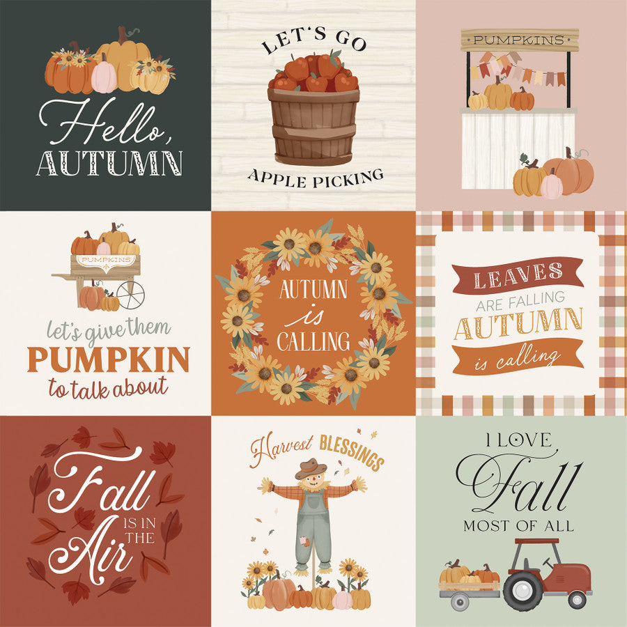 IT'S AUTUMN 4X4 JOURNALING CARDS - 12x12 Double-Sided Patterned Paper - Carta Bella
