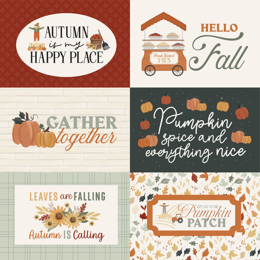 IT'S AUTUMN 6X4 JOURNALING CARDS - 12x12 Double-Sided Patterned Paper - Carta Bella