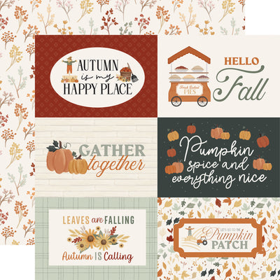 From Carta Bella, (Side A - journaling cards in fall colors on an off-white background, Side B - fall floral on an off-white background)