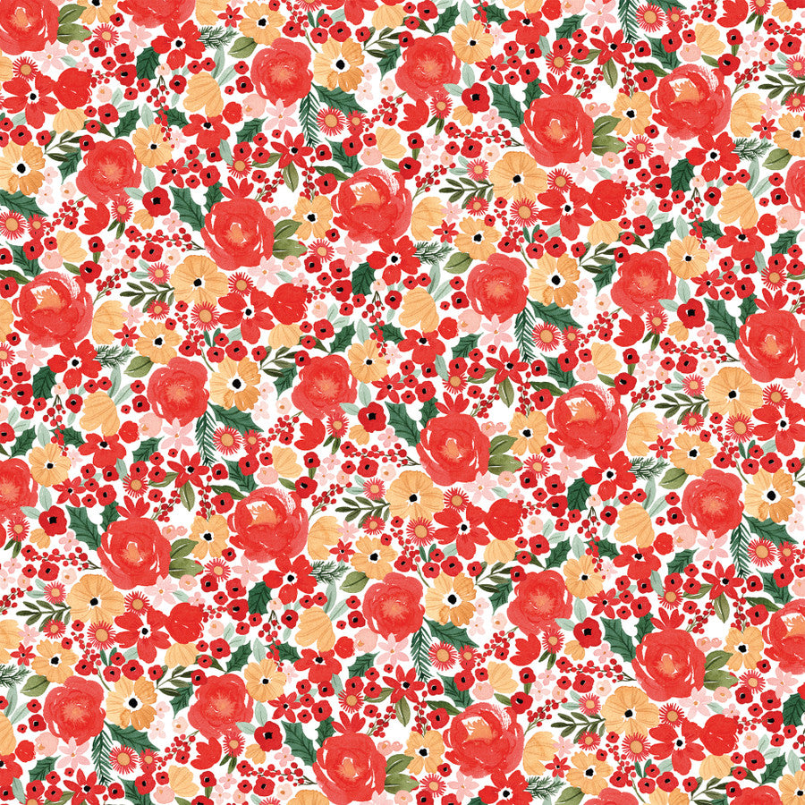 JOYFUL SMALL FLORAL - 12x12 Patterned Cardstock - Carta Bella