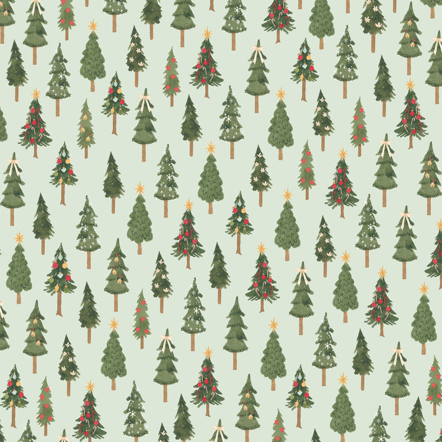 CHRISTMAS TREE FARM - 12x12 Patterned Cardstock - Carta Bella