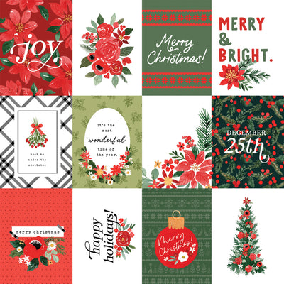 MERRY JOURNALING CARDS - 12x12 Patterned Cardstock - Carta Bella