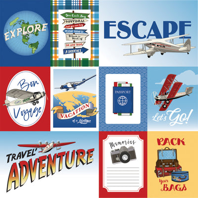 OUR TRAVEL ADVENTURE MULTI JOURNALING CARDS - 12x12 Double-Sided Patterned Paper - Carta Bella