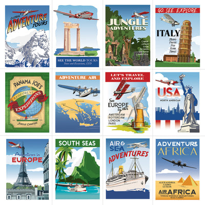 TRAVEL POSTERS - 12x12 Double-Sided Patterned Paper - Carta Bella