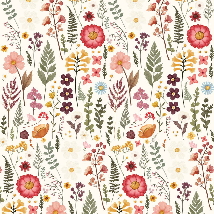 PRESSED FLORAL 3X4 JOURNALING CARDS - 12x12 Double-Sided Patterned Paper - Carta Bella