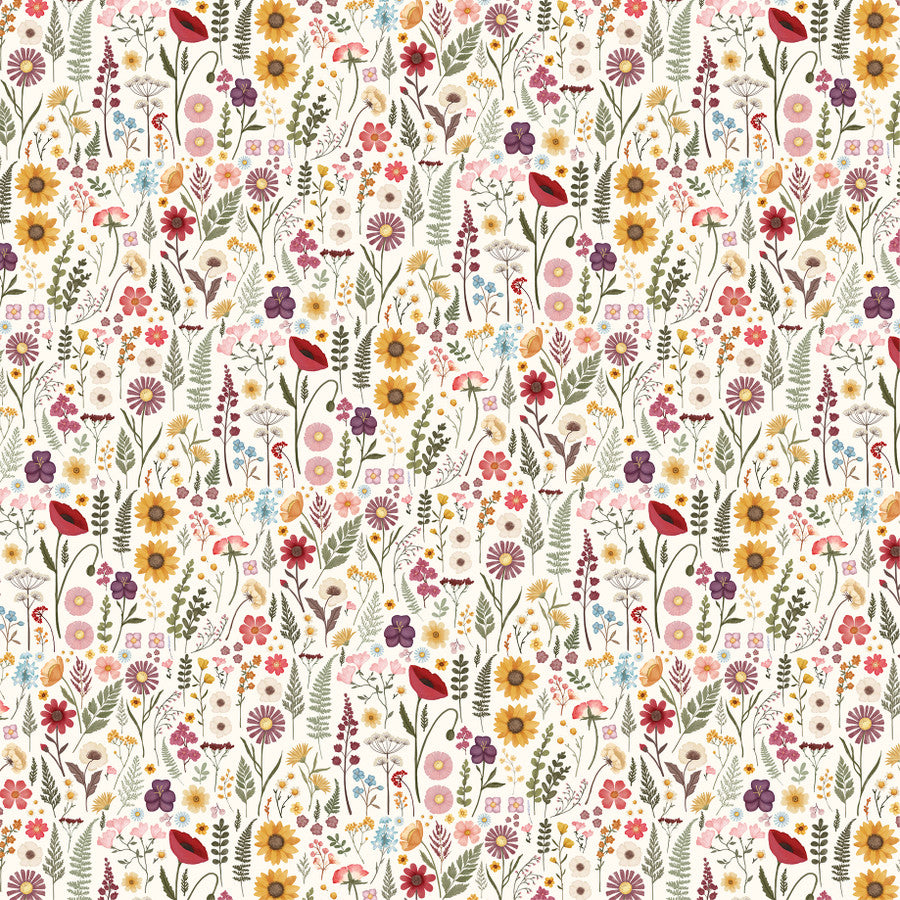PRESSED FLORAL 4X4 JOURNALING CARDS - 12x12 Double-Sided Patterned Paper - Carta Bella