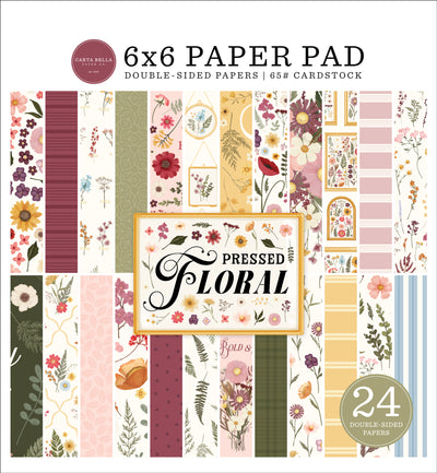 6x6 Paper Pad with pressed floral design by Carts Bella.