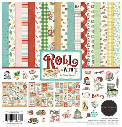 Roll With It 12x12 Collection Kit by Carta Bella is a delightful assortment of crafting essentials perfect for your handmade creations. This kit features high-quality patterned papers, coordinating stickers, and decorative elements that evoke a warm, nostalgic feeling. 