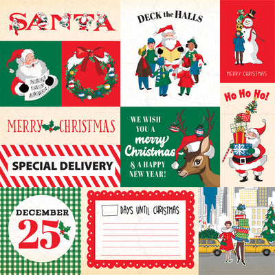 SEASON'S GREETINGS MULTI JOURNLING CARDS - 12x12 Patterned Cardstock - Carta Bella