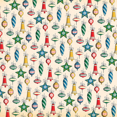 HOLIDAY ORNAMENTS - 12x12 Patterned Cardstock - Carta Bella