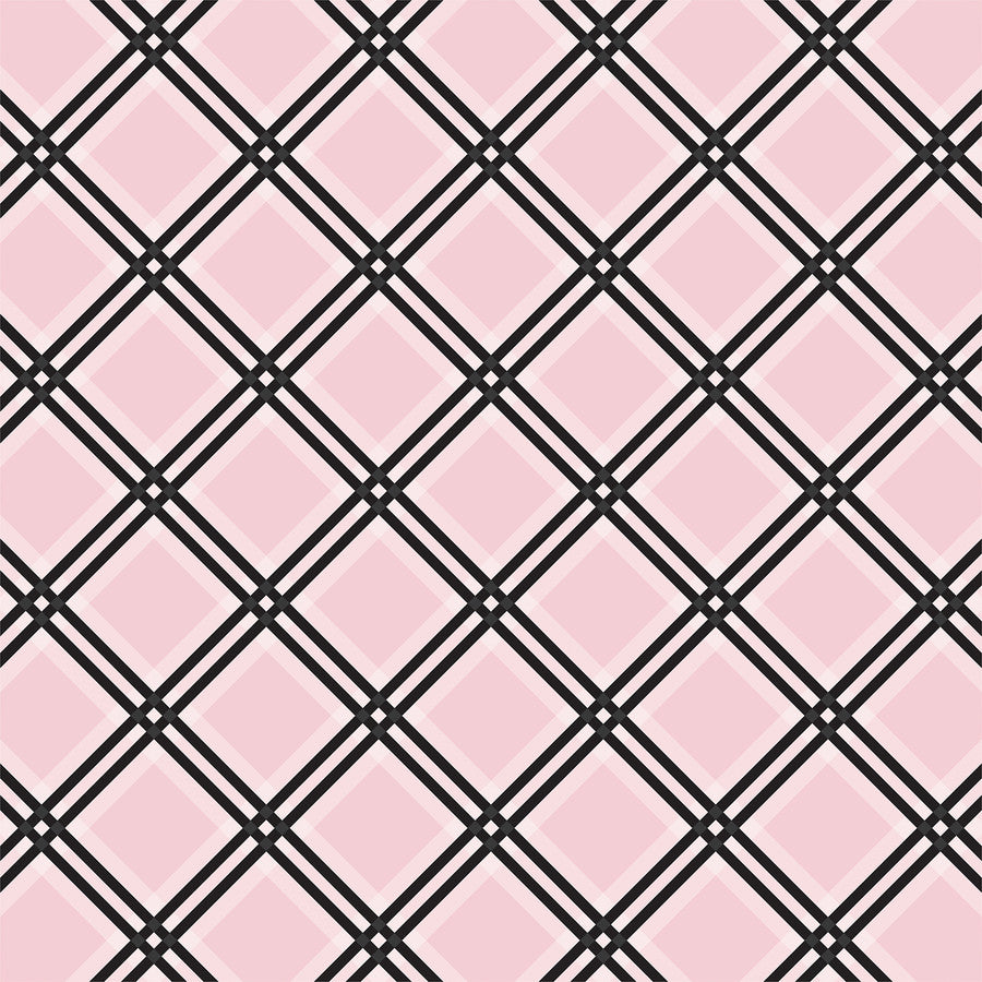 TARTAN NO. 1: PINK TATTERSALL - 12x12 Patterned Cardstock - Carta Bella