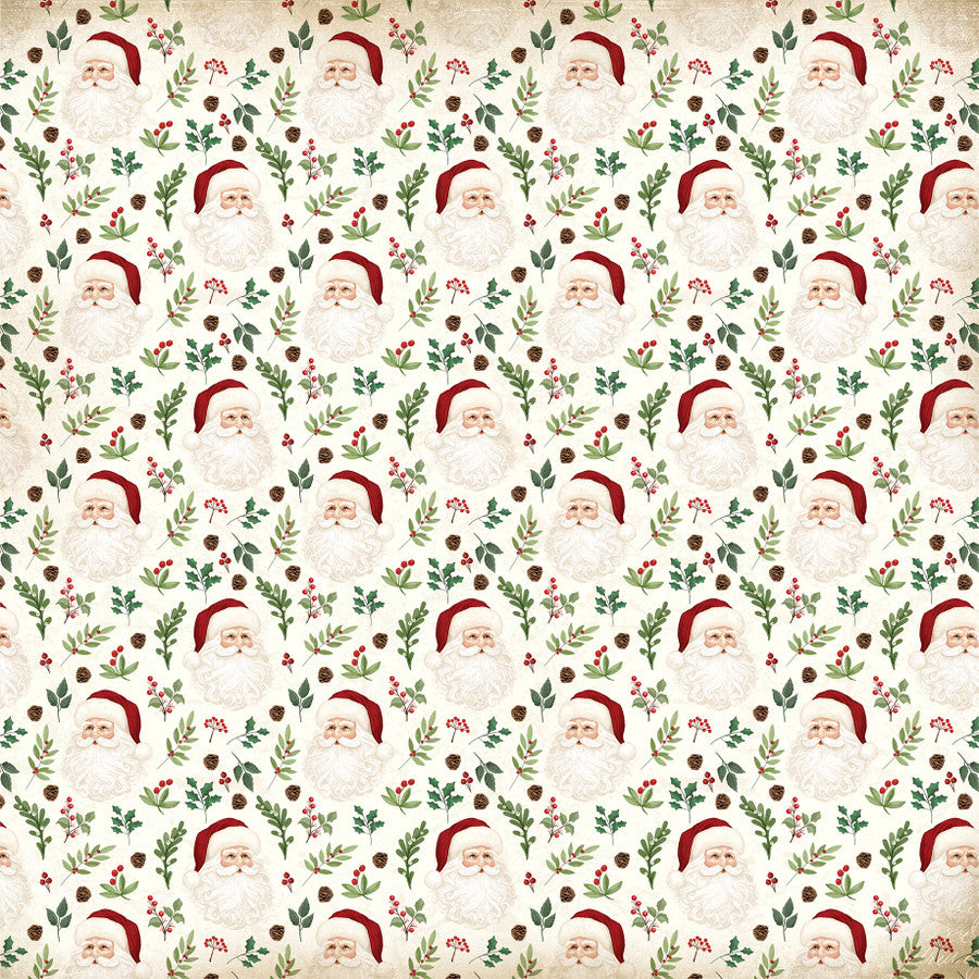 VINTAGE SANTA CLAUS - 12x12 Patterned Cardstock - Carta Bella