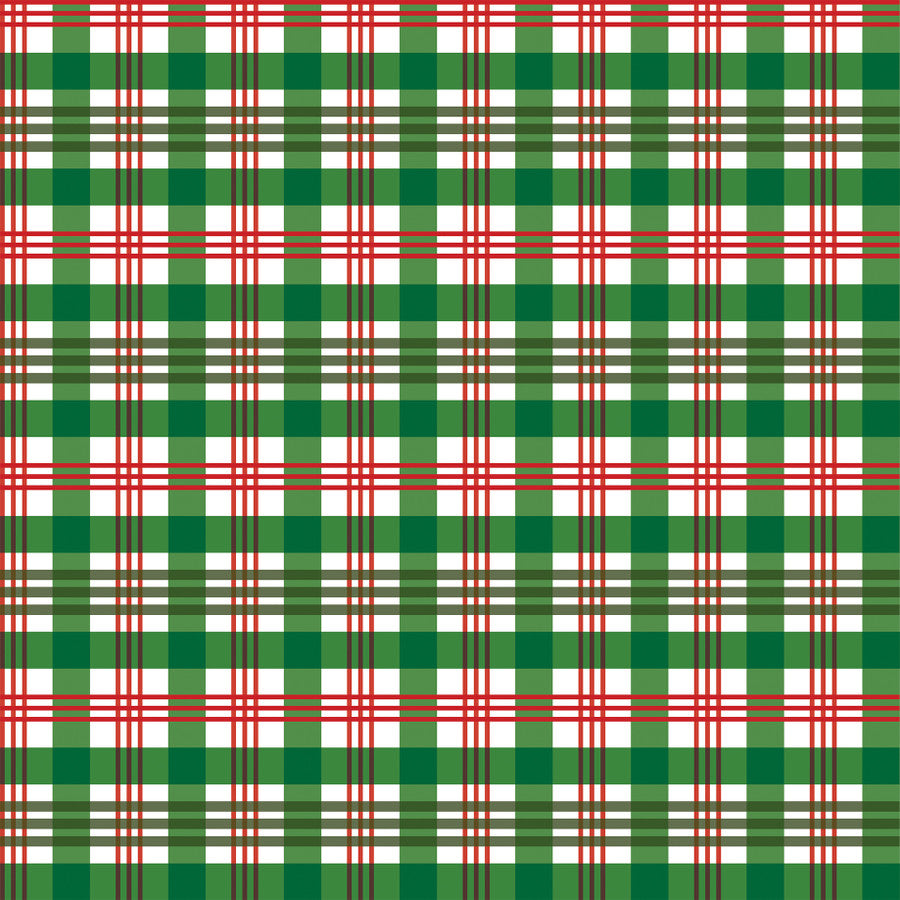 CHRISTMAS PLAID - 12x12 Patterned Cardstock - Carta Bella