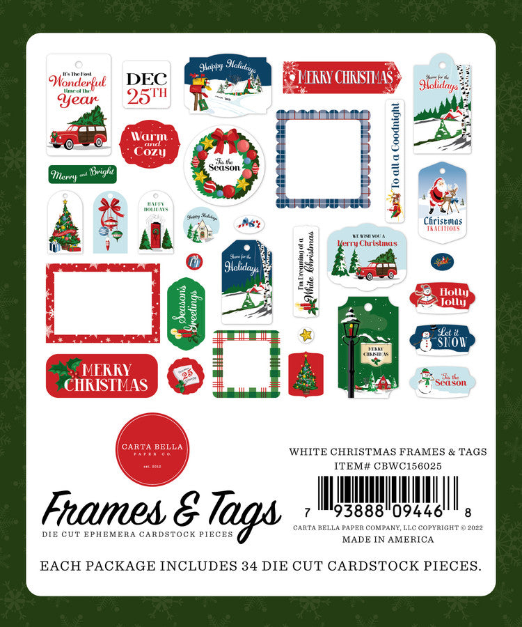 WHITE CHRISTMAS Frames & Tags - Carta Bella