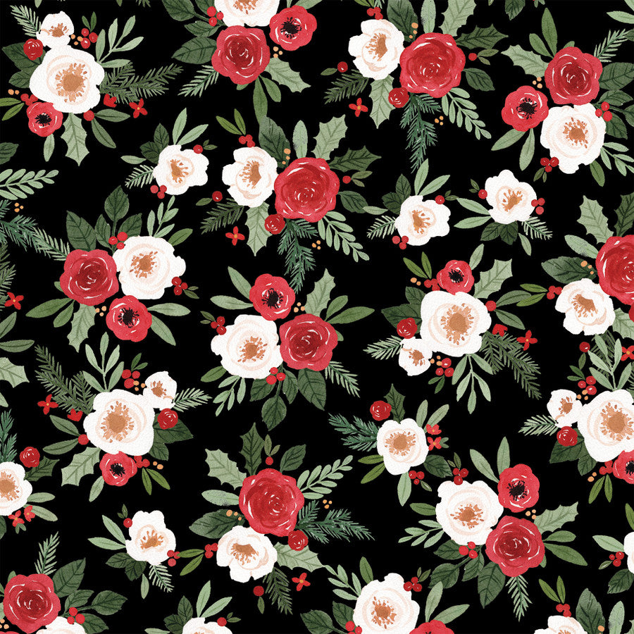 FESTIVE FLORAL - 12x12 Patterned Cardstock - Carta Bella