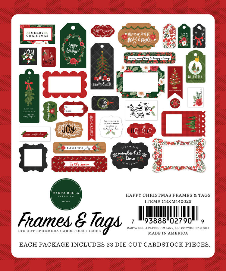 HAPPY CHRISTMAS Frames & Tags - Carta Bella