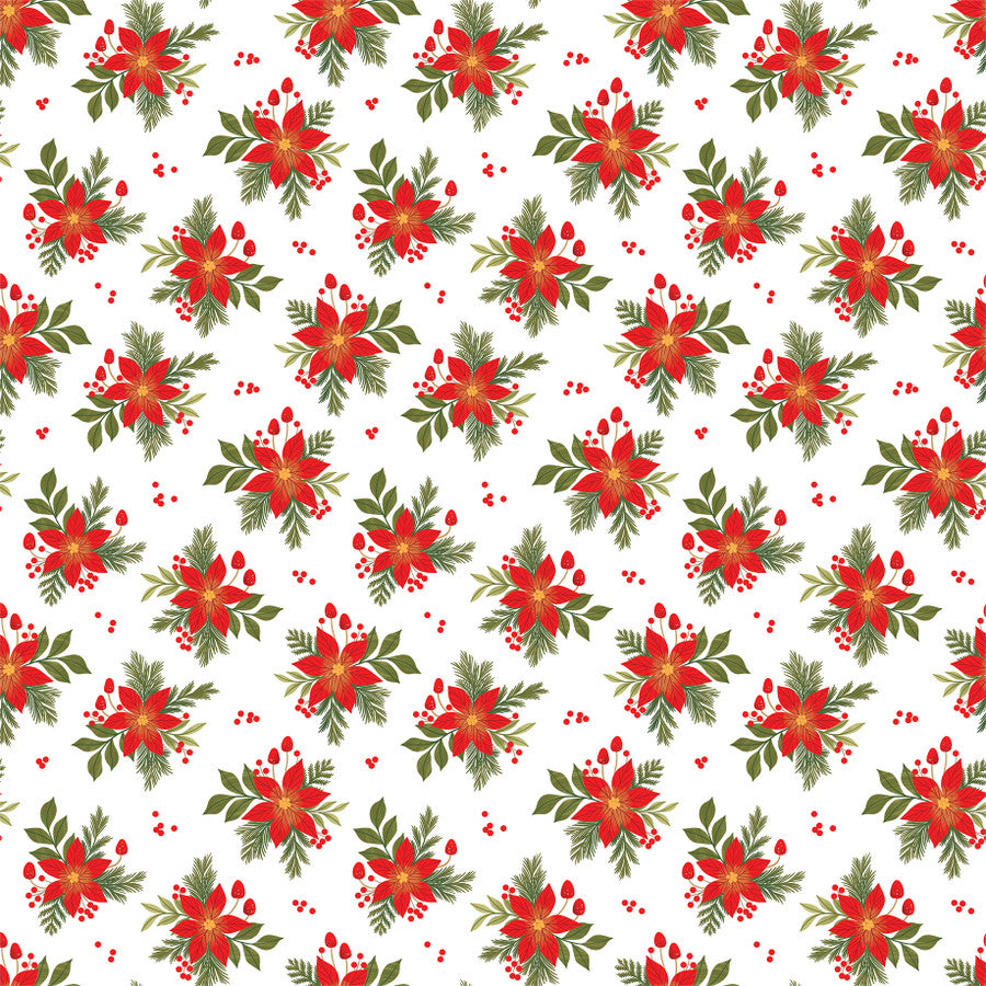 POPULAR POINSETTIA - 12x12 Double-Sided Patterned Paper - Echo Park