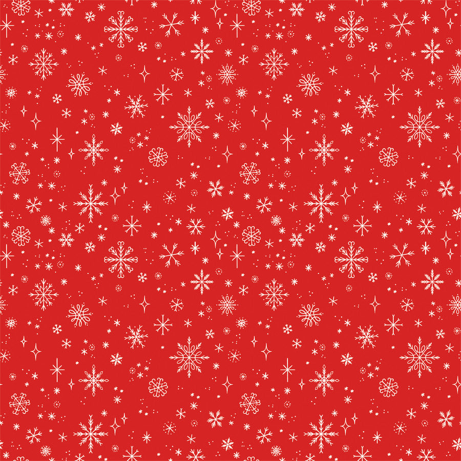 RED SNOWFLAKES - 12x12 Double-Sided Patterned Paper - Echo Park