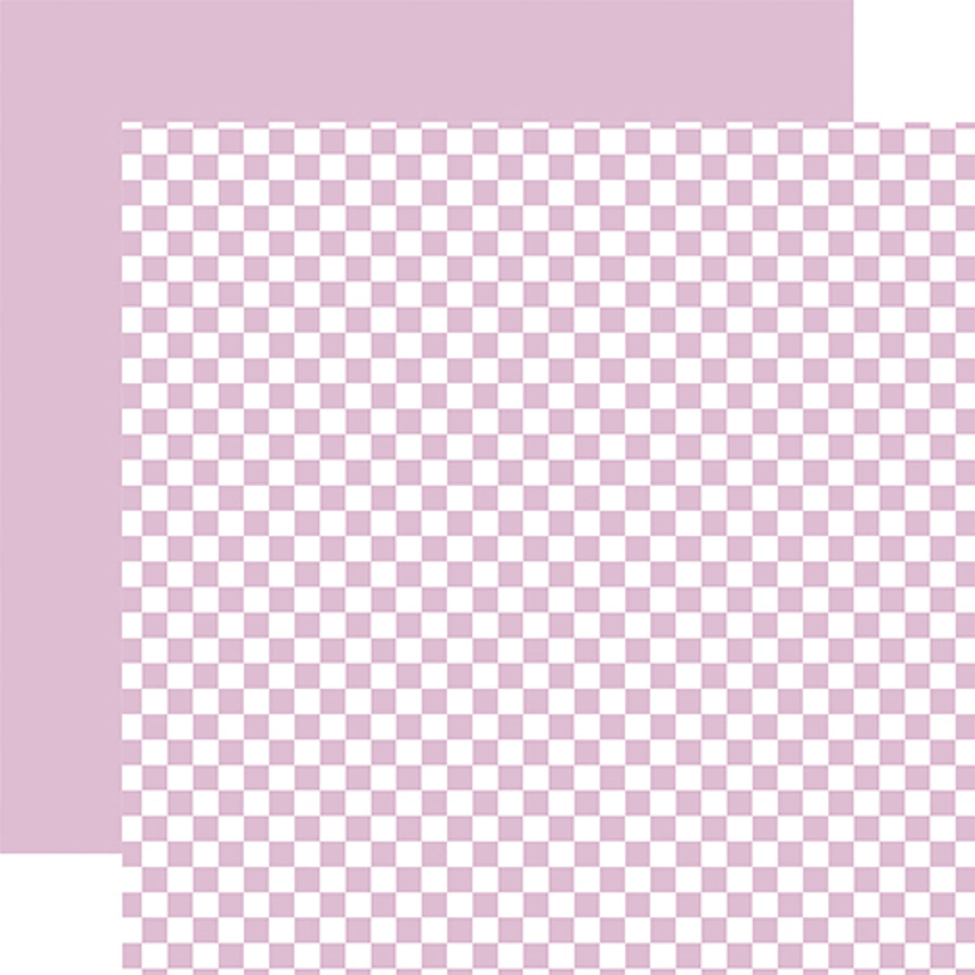 Double-sided 12x12 cardstock sheets - purple checkered, purple solid reverse. 65 lb. smooth cardstock. -Echo Park
