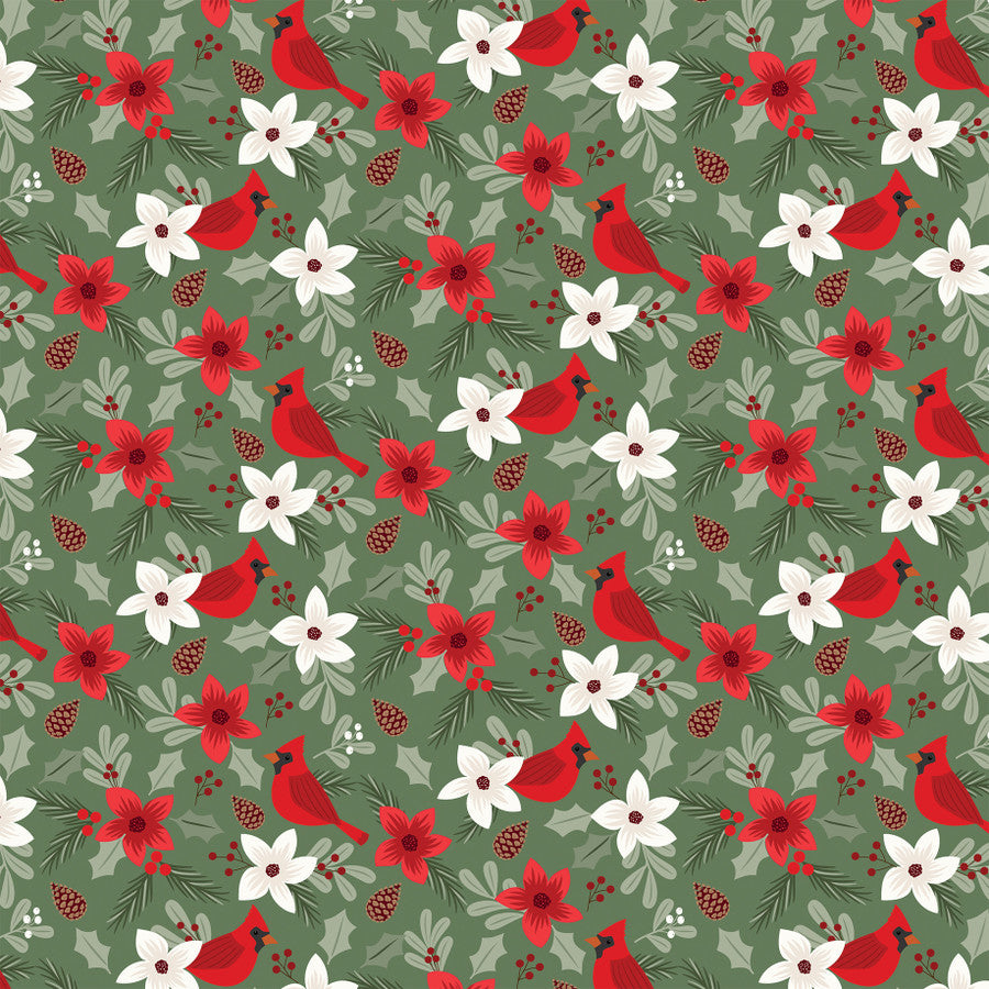 CARDINAL FLORAL - 12x12 Double-Sided Patterned Paper - Echo Park