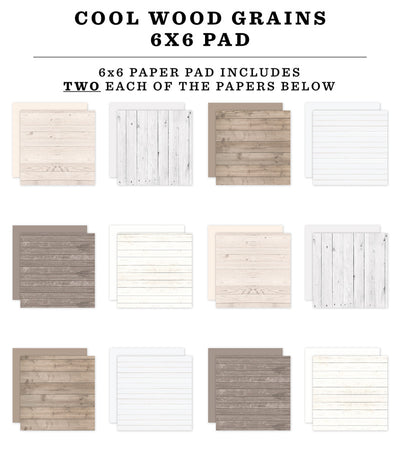 COOL WOOD GRAINS 6x6 Paper Pad - Echo Park
