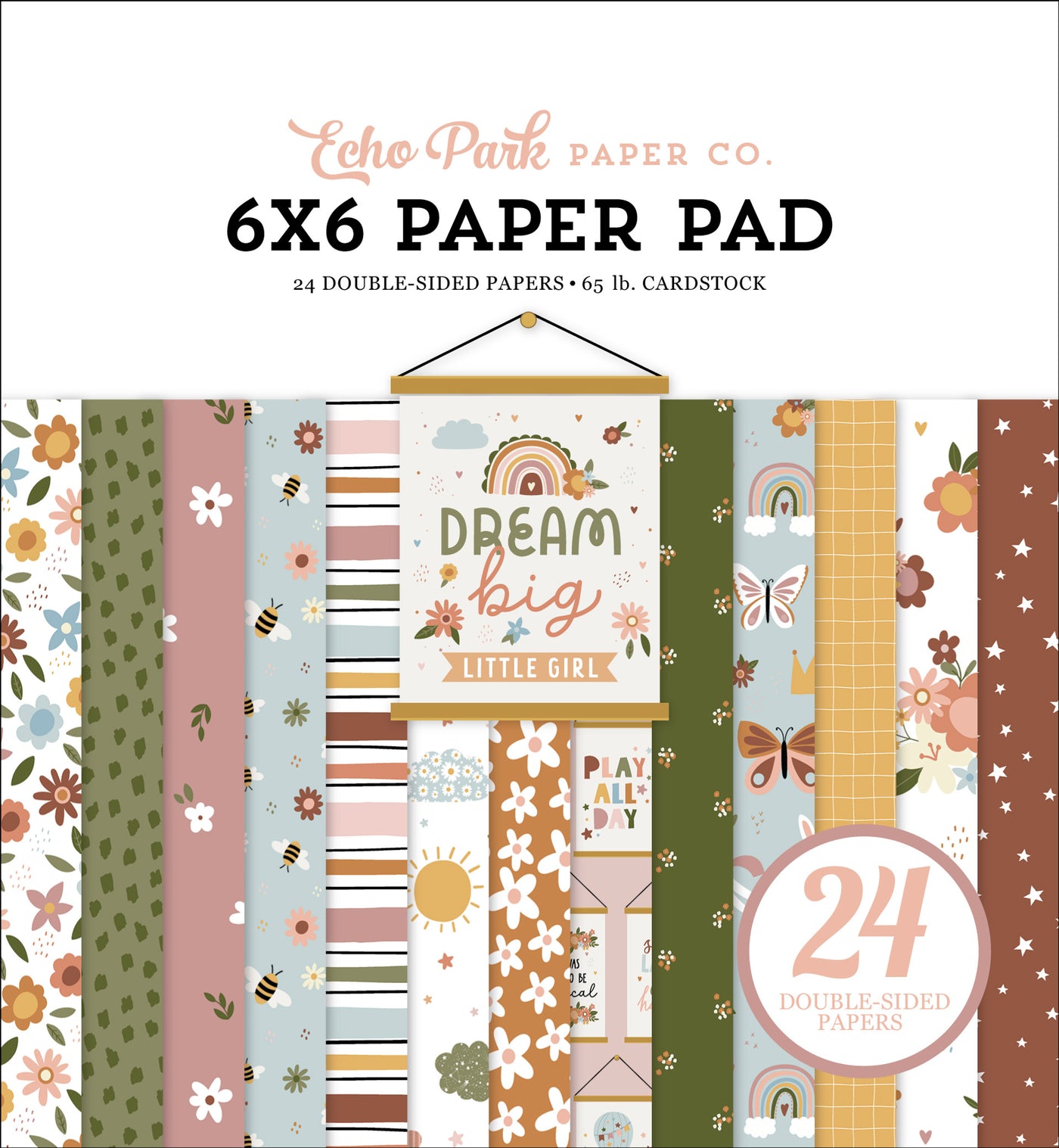 6x6 pad combines dreams, bees, rainbows, flowers, and more to celebrate your girl's life. Includes 24 double-sided pages, great for paper crafts.
