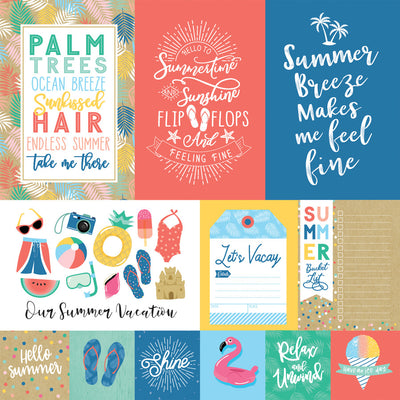 DIVE INTO SUMMER MULTI JOURNALING CARDS - 12x12 Double-Sided Patterned Paper - Echo Park