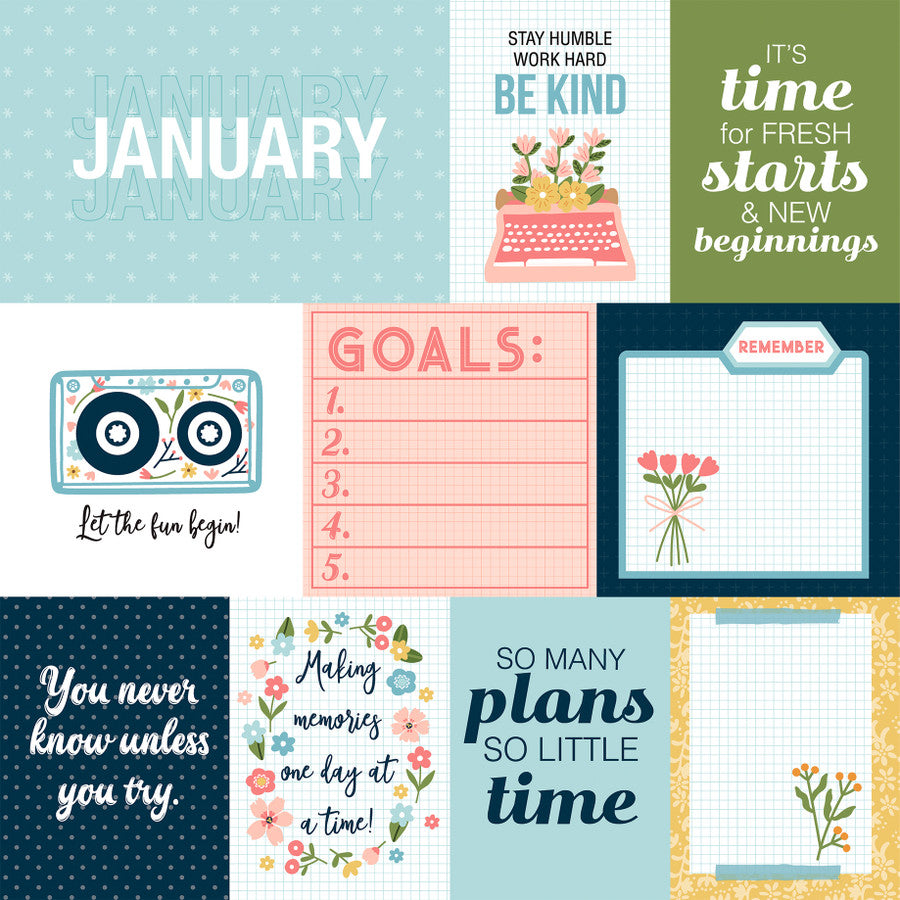 JANUARY - 12x12 Double-Sided Patterned Paper - Echo Park