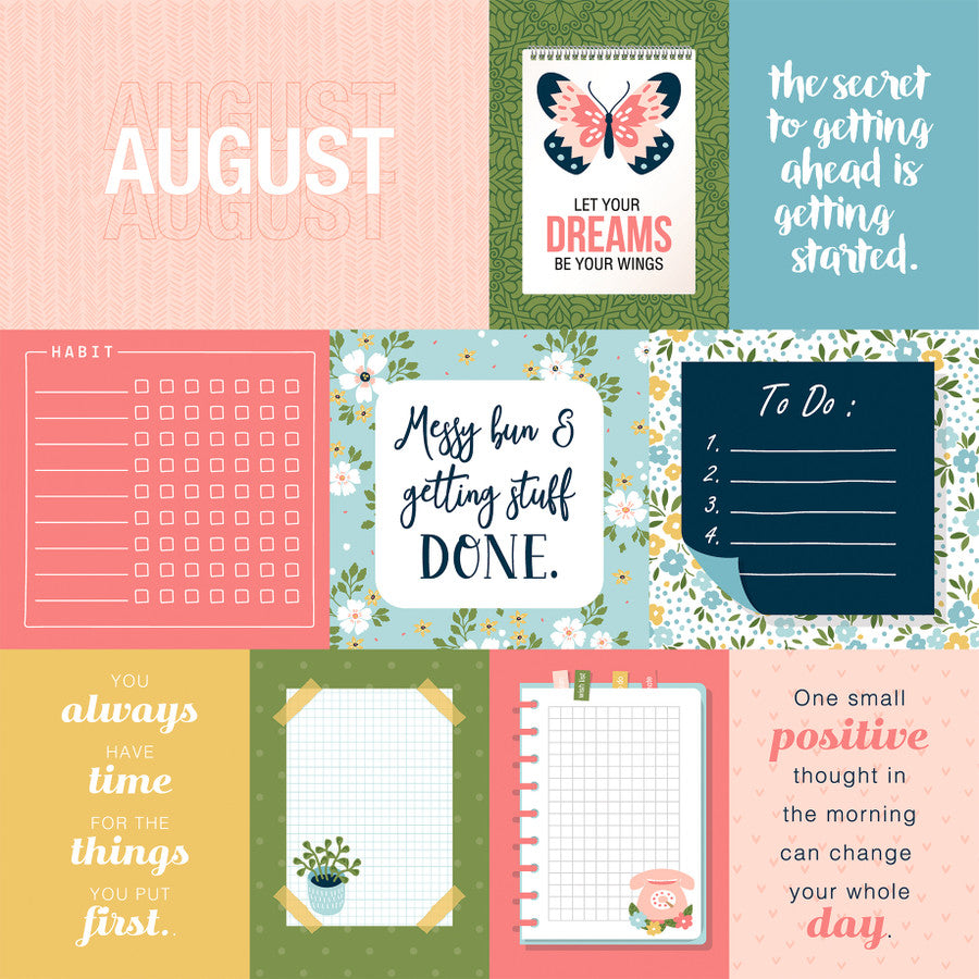 AUGUST - 12x12 Double-Sided Patterned Paper - Echo Park