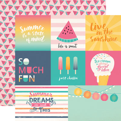 SUMMER DREAMS MULTI JOURNALING CARDS - 12x12 Double-Sided Patterned Paper - Echo Park