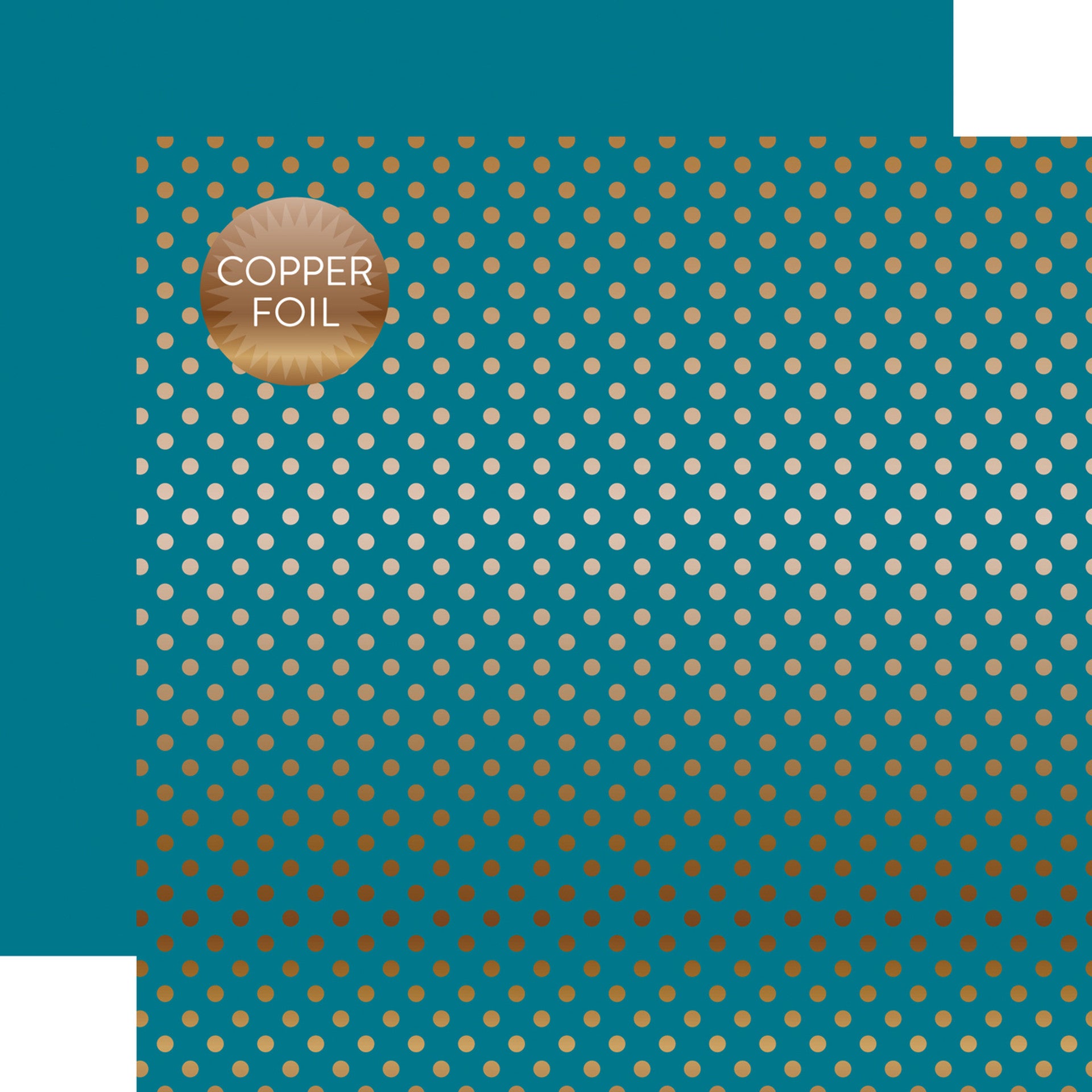 BLUE COPPER FOIL DOT 12x12 Dots & Stripes Cardstock The 12x12