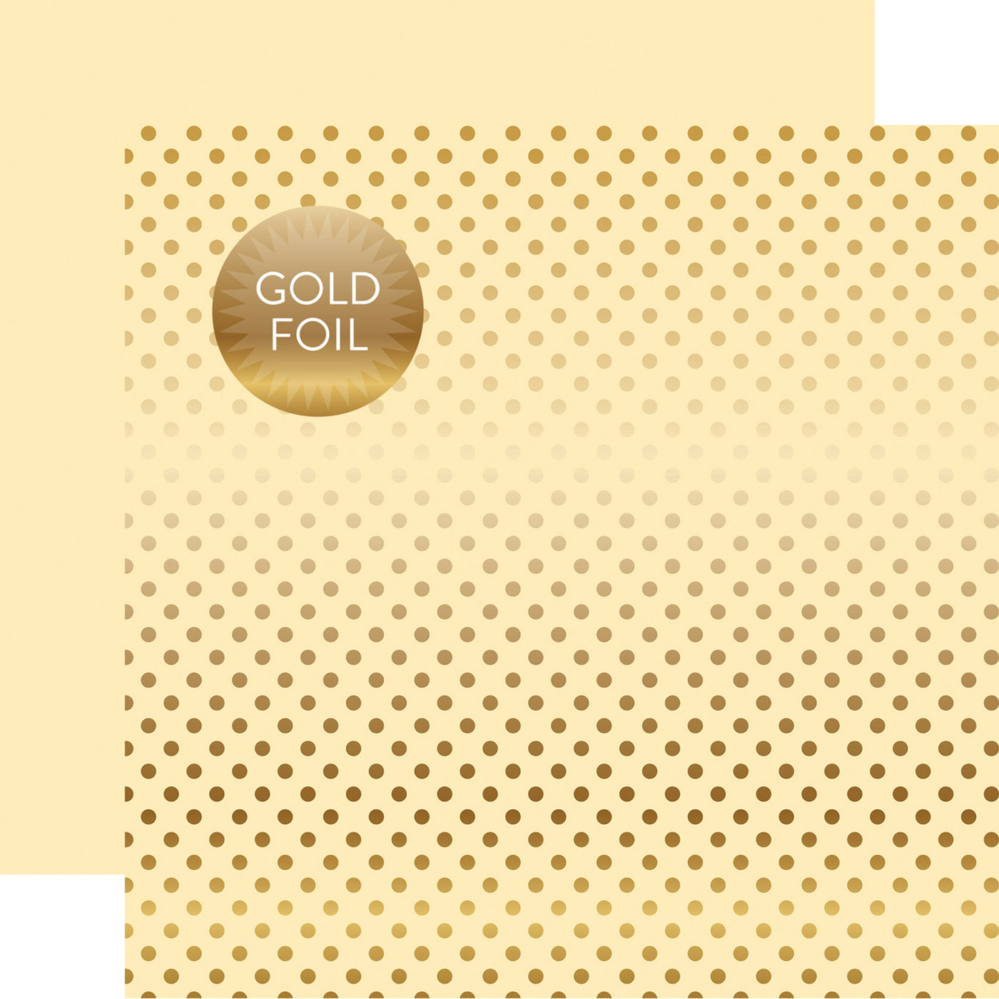 CREAM GOLD FOIL DOT - Dots & Stripes 12x12 Cardstock Echo Park