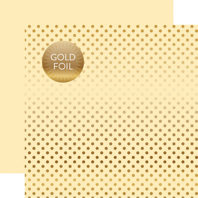 CREAM GOLD FOIL DOT - Dots & Stripes 12x12 Cardstock Echo Park