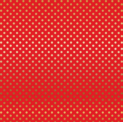 HOLLY BERRY GOLD FOIL DOT - Dots & Stripes 12x12 Cardstock Echo Park