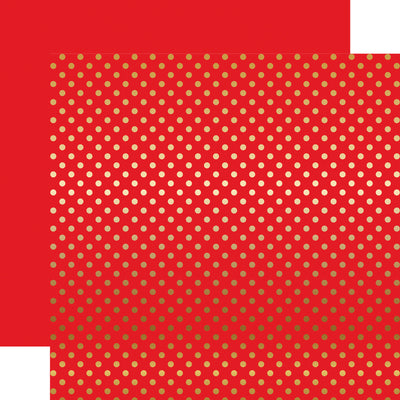 Create stunning and elegant paper projects with our HOLLY BERRY RED GOLD FOIL DOT cardstock from the Dots & Stripes Collection by Echo Park Paper. The intricate gold foil dots add a touch of glamour to the rich red color, perfect for any occasion. The reverse side features a solid red, providing versatility and creativity to your designs.