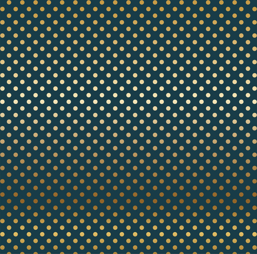 NAVY GOLD FOIL DOT - Dots & Stripes 12x12 Cardstock Echo Park
