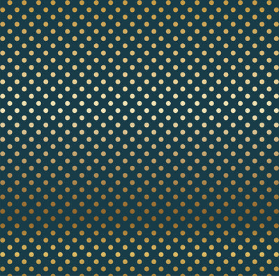 NAVY GOLD FOIL DOT - Dots & Stripes 12x12 Cardstock Echo Park