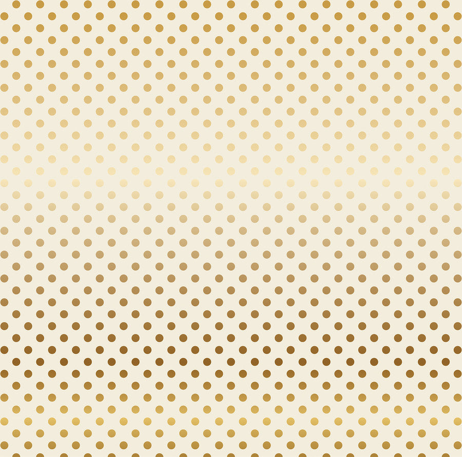 IVORY GOLD FOIL DOT - Dots & Stripes 12x12 Cardstock Echo Park