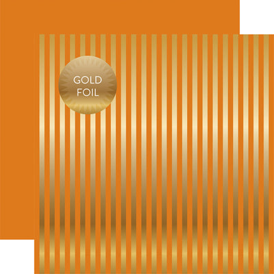 AUTUMN GOLD FOIL STRIPES - 12x12 Paper Pack - Echo Park