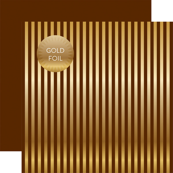 AUTUMN GOLD FOIL STRIPES - 12x12 Paper Pack - Echo Park