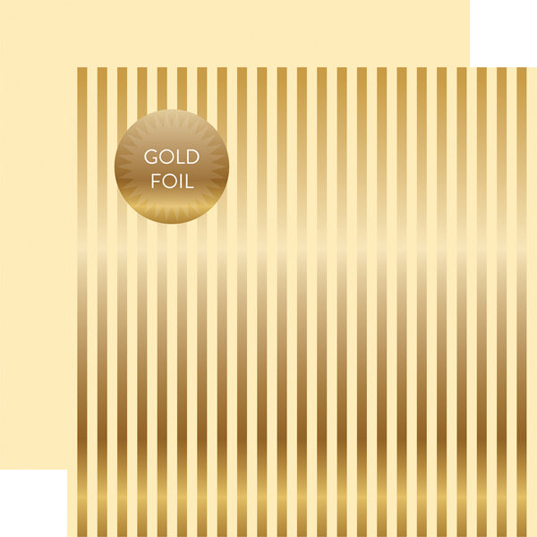 AUTUMN GOLD FOIL STRIPES - 12x12 Paper Pack - Echo Park