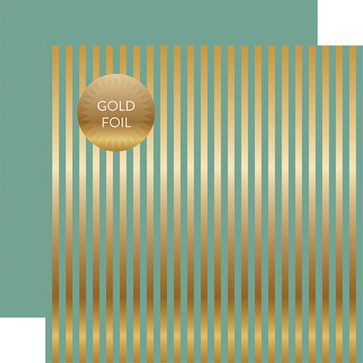 AUTUMN GOLD FOIL STRIPES - 12x12 Paper Pack - Echo Park