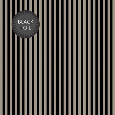 BLACK FOIL STRIPE - GRAY - Dots & Stripes 12x12 Cardstock