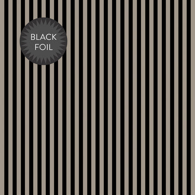 BLACK FOIL STRIPE - GRAY - Dots & Stripes 12x12 Cardstock
