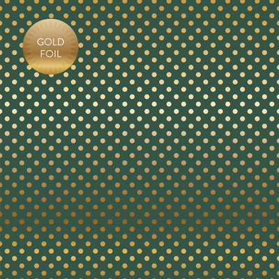MALLARD GOLD FOIL DOT - Dots & Stripes 12x12 Cardstock Echo Park