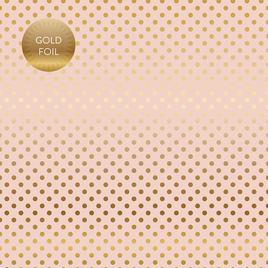 BLOSSOM GOLD FOIL DOT - Dots & Stripes 12x12 Cardstock Echo Park