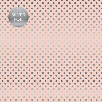 BLOSSOM SILVER FOIL DOT - Dots & Stripes 12x12 Cardstock Echo Park