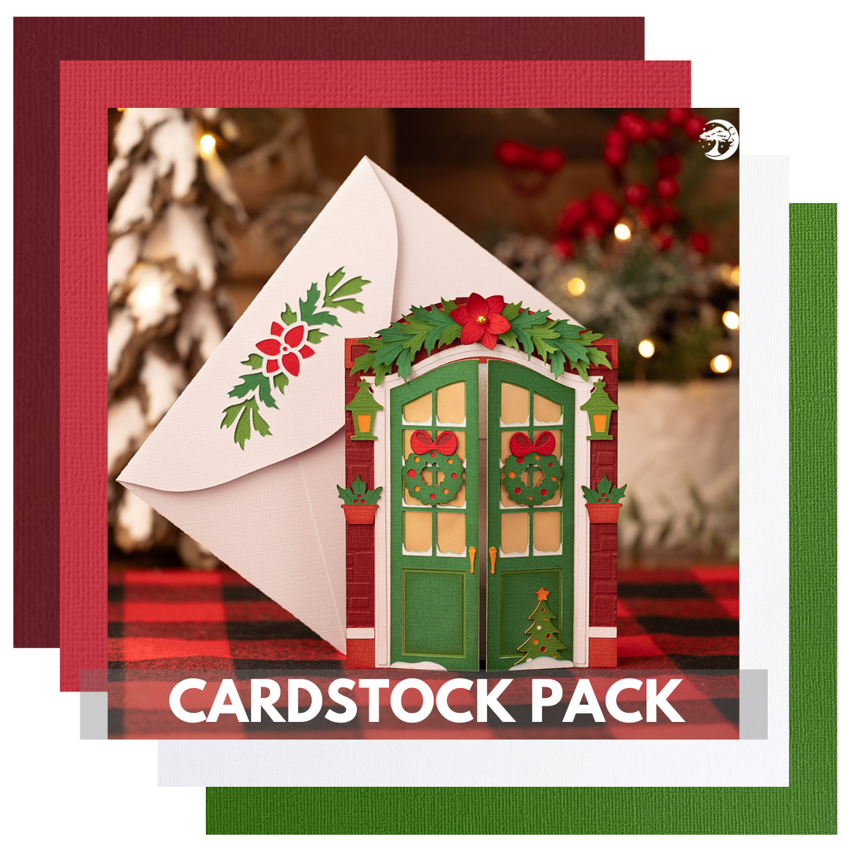 DREAMING TREE HOLIDAY DOORSTEP CARD CARDSTOCK KIT -Handmade Christmas Card Kit